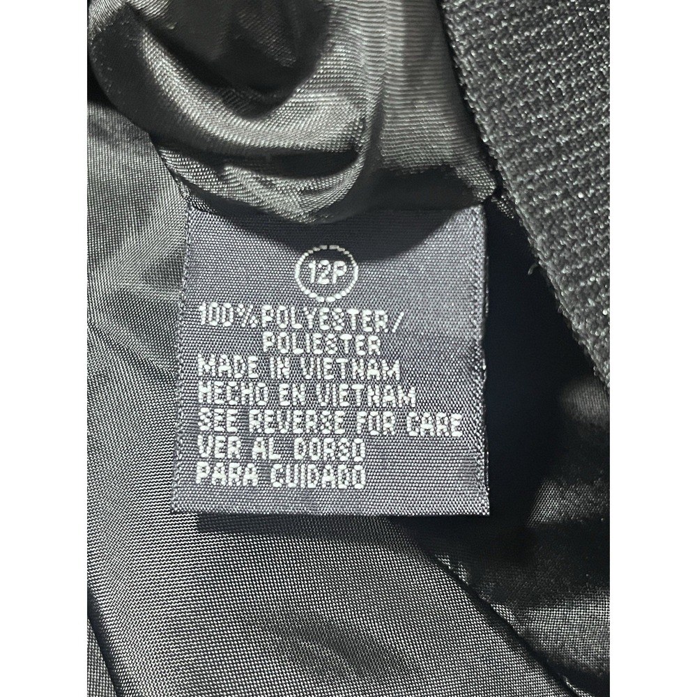 Giorgio Sant' Angelo Black Lined Belted Blazer Button Classic Size 12 Petite - Picture 6 of 8
